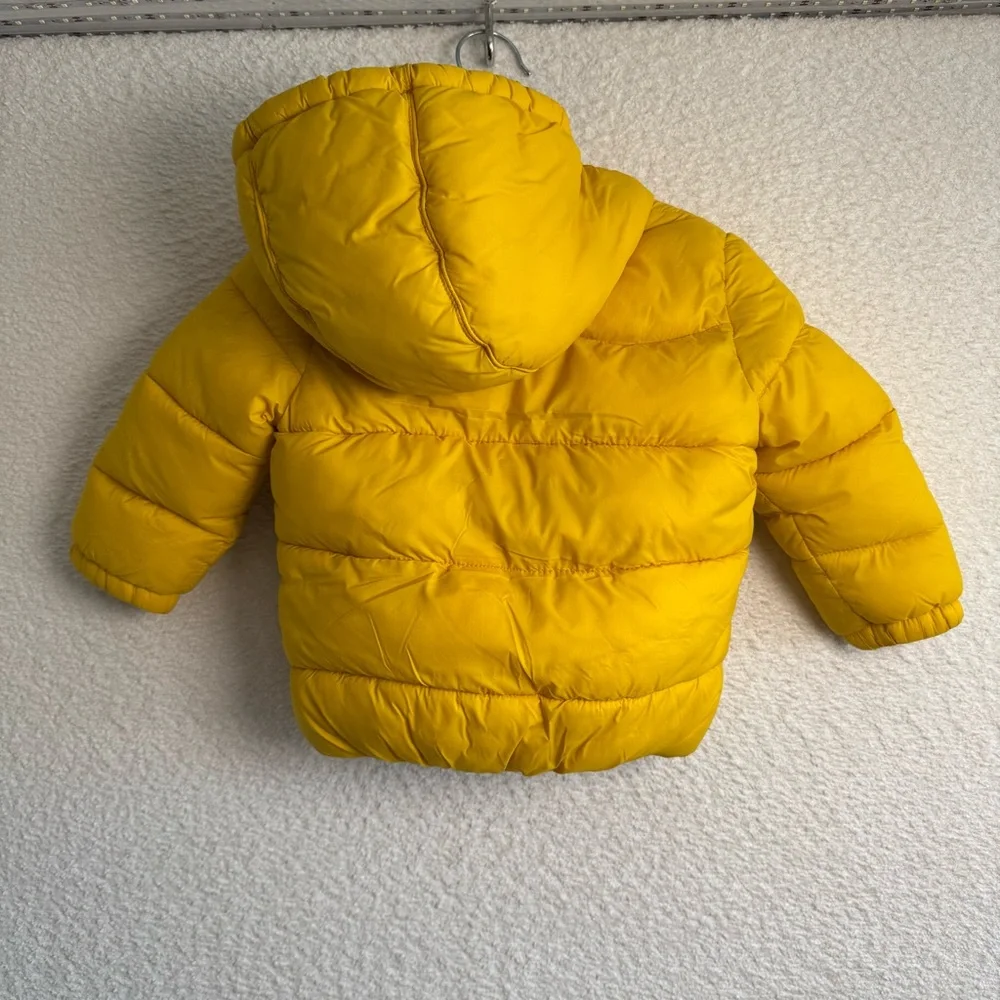 Zara Baby Boy Yellow Hooded Puffer Jacket Winter Coat‎ Size 18-24 Months